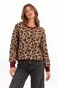 Blusa jacquard leopardo com detalhes bordô.webp